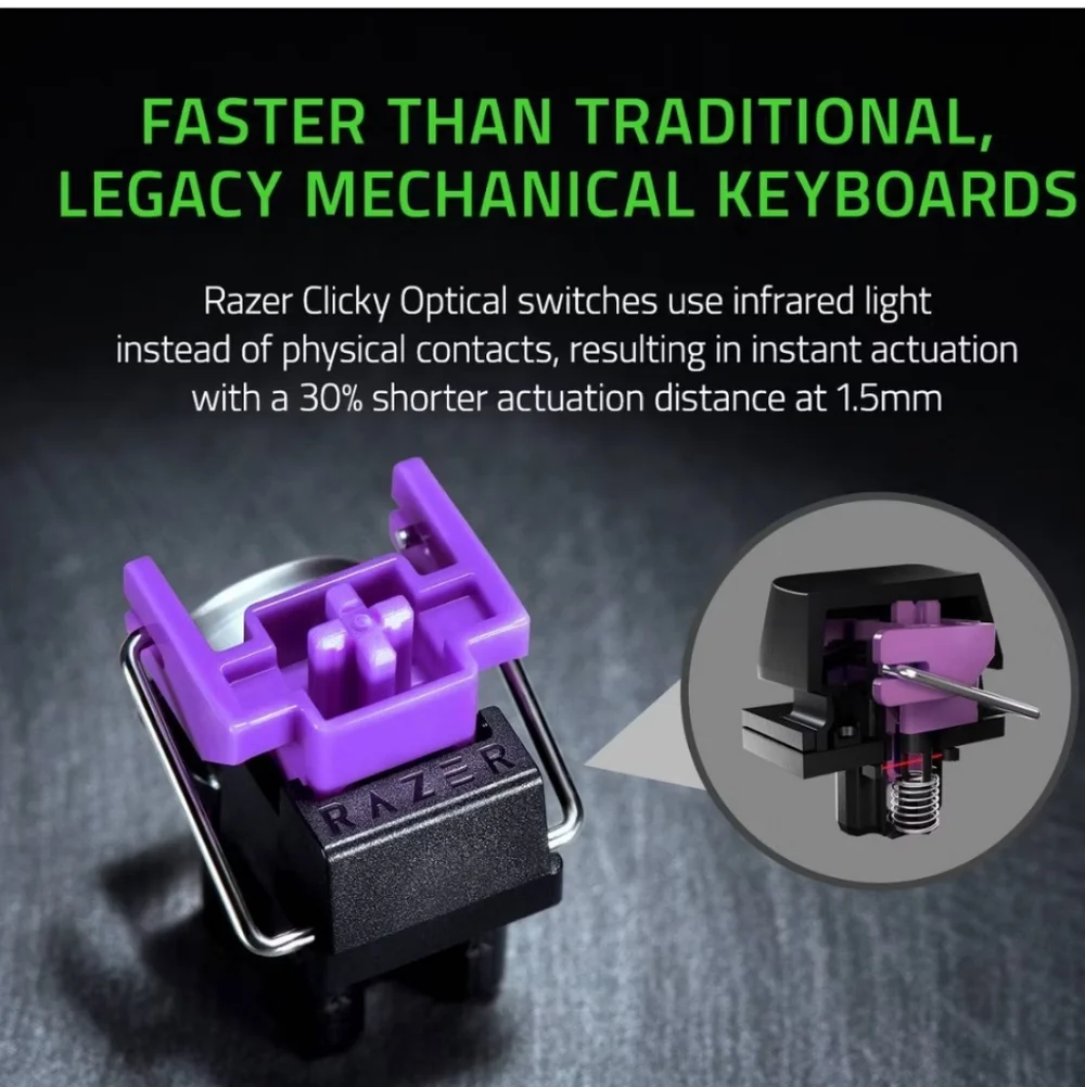 Razer Huntsman Mini Mercury Mini 60% Optical Qwerty Klickey Gaming Keyboard